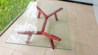 Mesa ratona de Vidrio Rojo