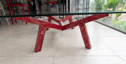 Mesa ratona de Vidrio Rojo